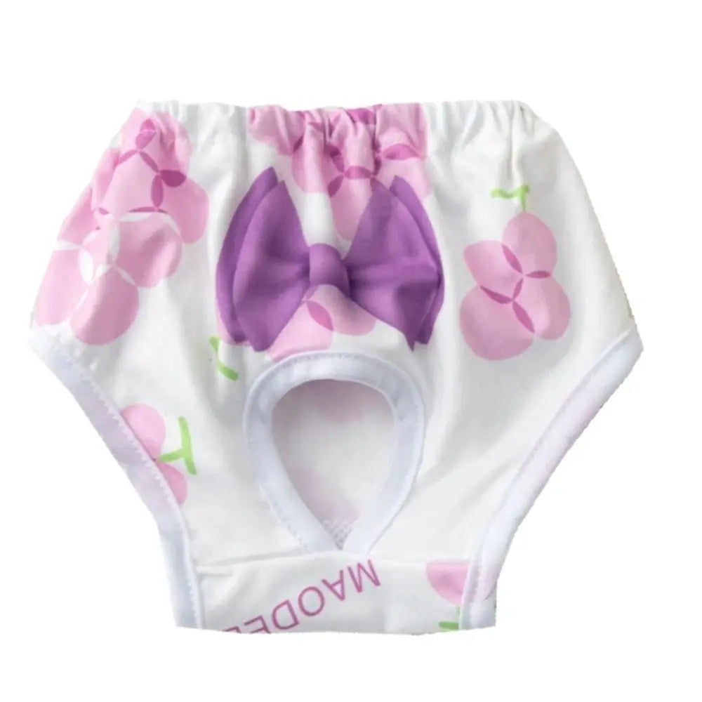 Washable Dog Physiological Pants Cartoon Print Leakproof Breathable Diaper