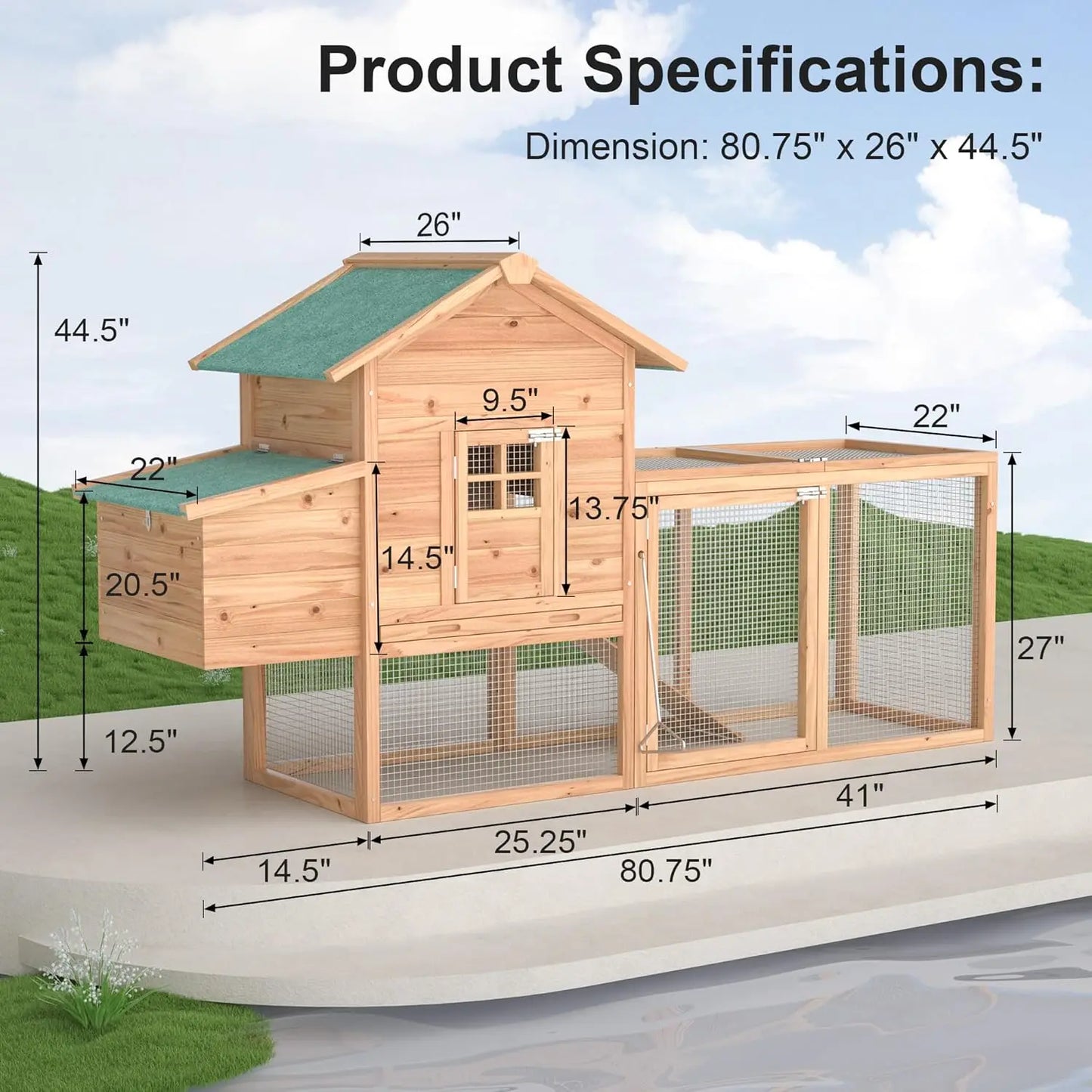 Wooden Outdoor Chicken Coop For Two To Four Chickens With Ramp