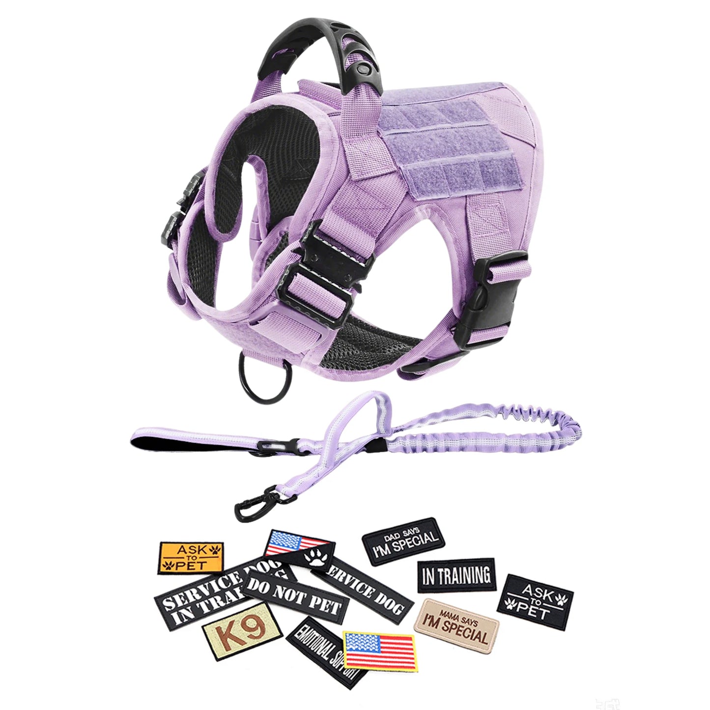 Military Camouflage Dog Harness For Large Dogs, Adjustable Tactical Vest
