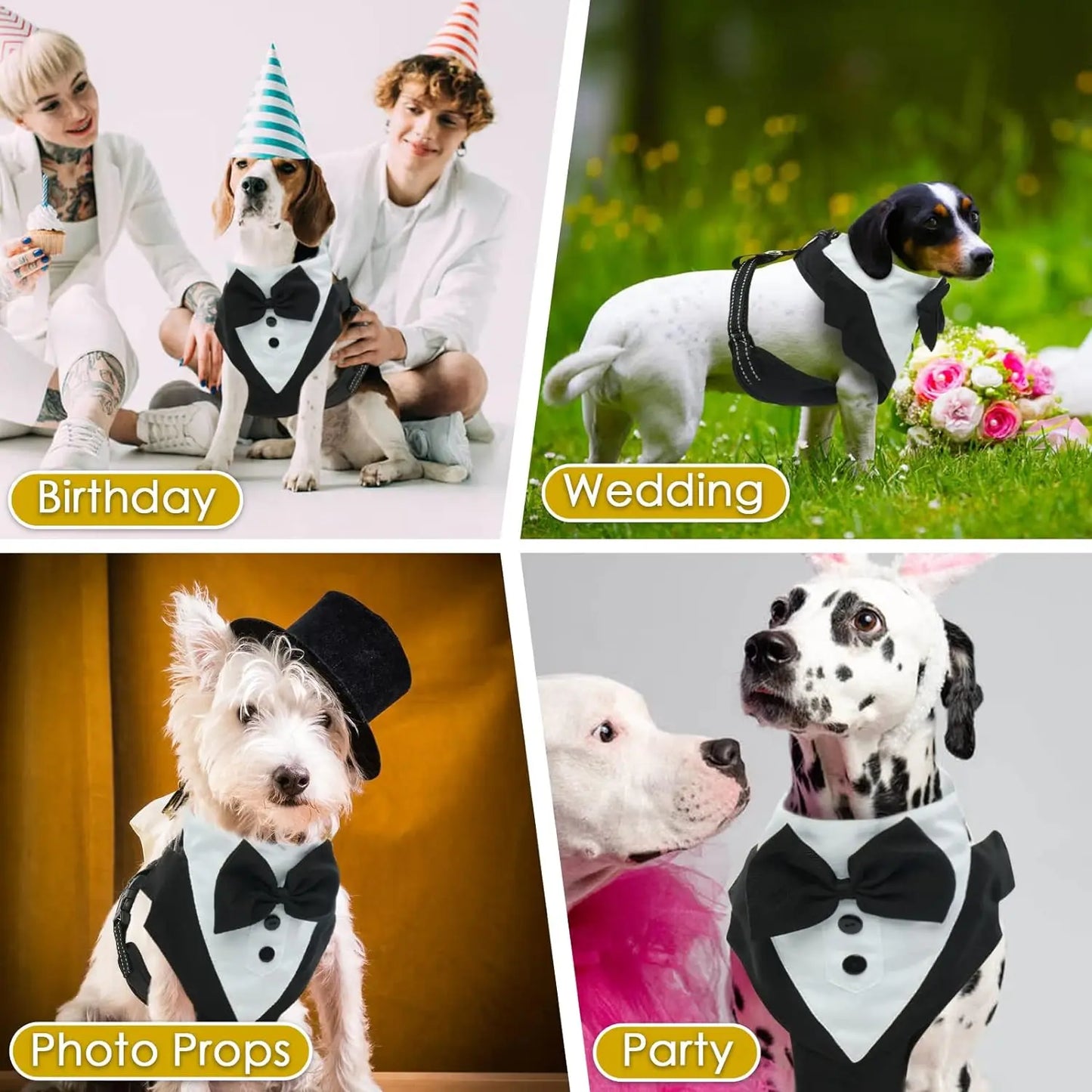 Hoopreety Dog Tuxedo Harness With Adjustable Bow Tie Vest