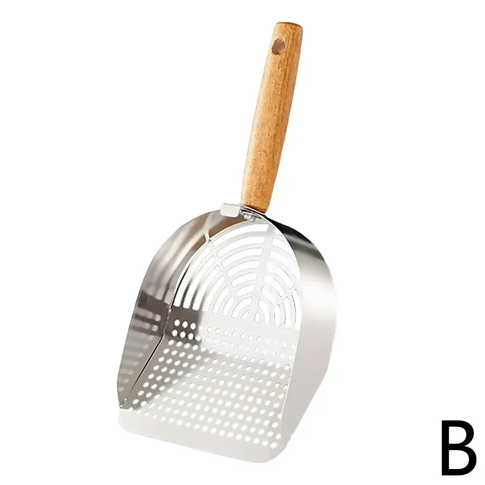 Stainless Steel Cat Litter Scoop Long Handle Cleaning Tool
