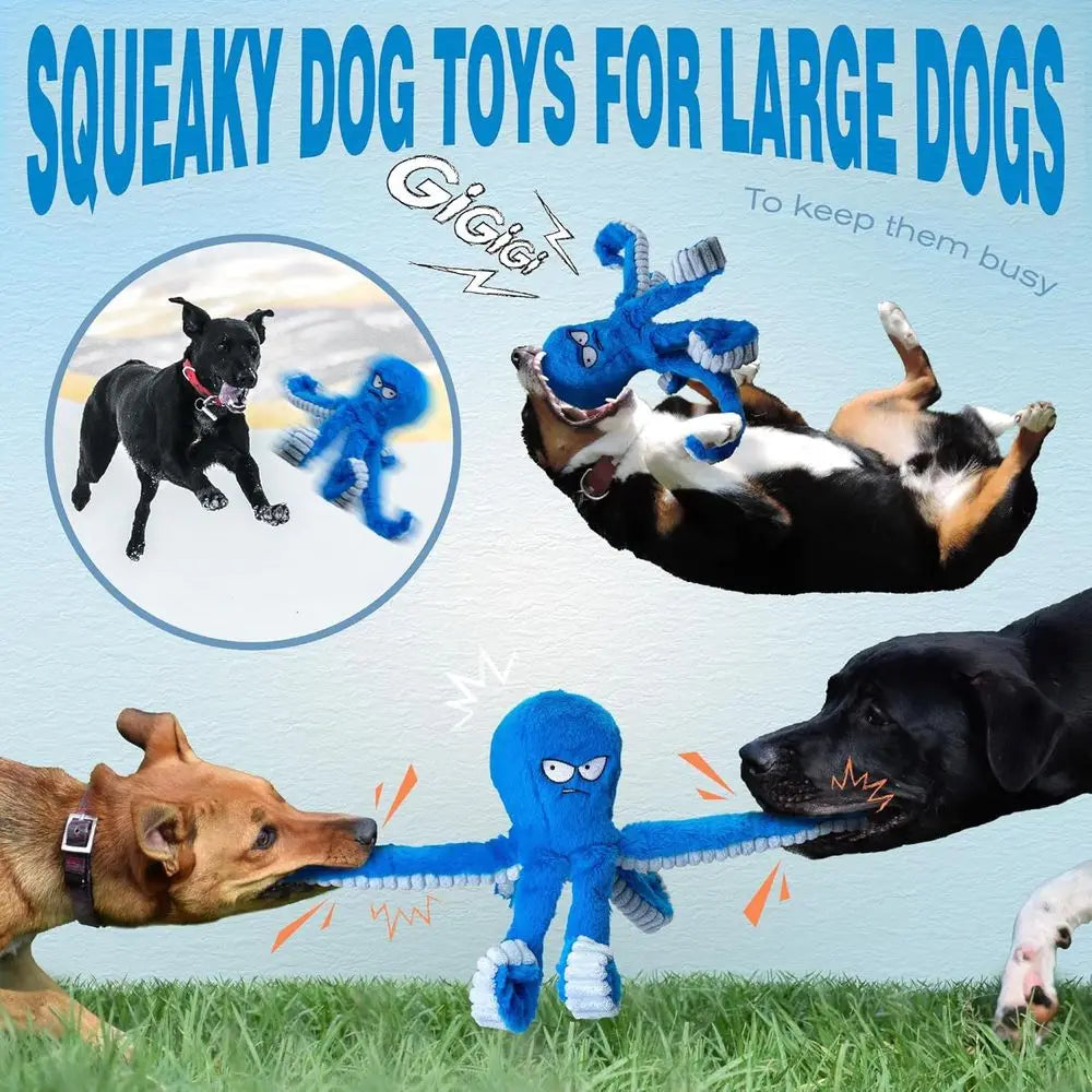 Durable Dog Chew Toy For Aggressive Chewers Interactive Squeaky Tug