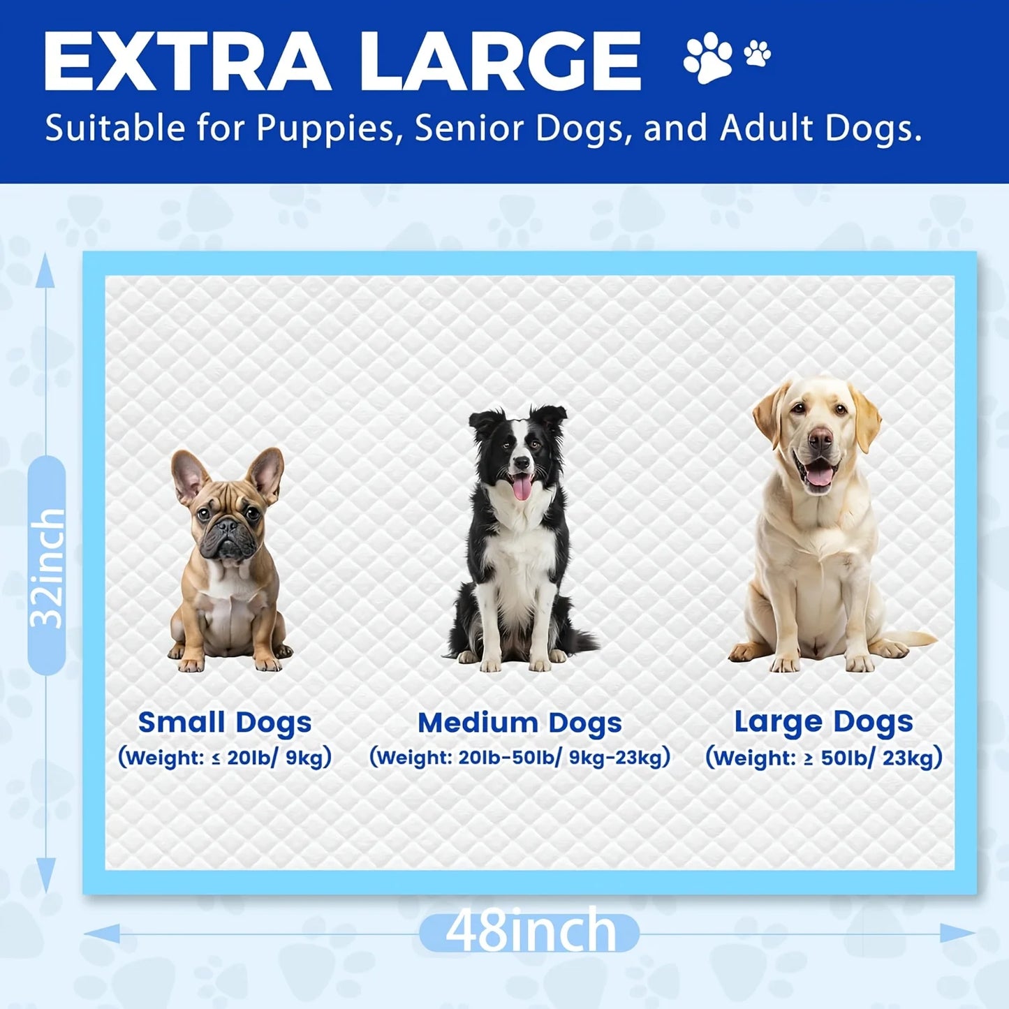 Extra Large Dog Pee Pads Thickened Layer Leak Proof Training