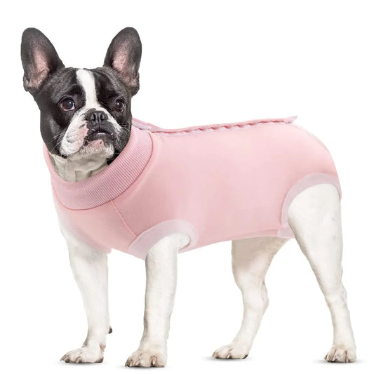 Puppy Recovery Suit For Dogs Breathable Cotton Vest E Collar