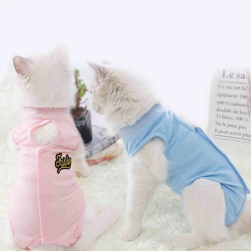 Puppy Recovery Suit For Dogs Breathable Cotton Vest E Collar