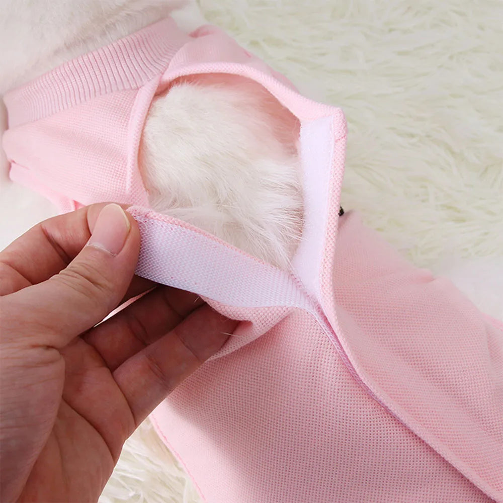 Puppy Recovery Suit For Dogs Breathable Cotton Vest E Collar