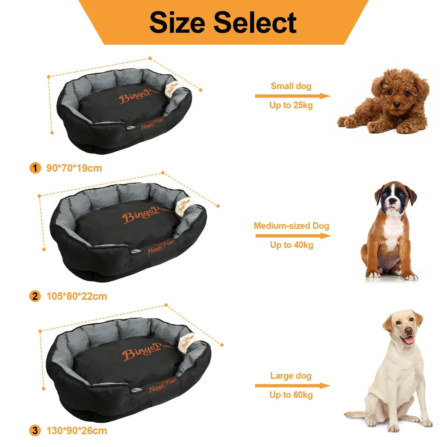 BINGOPAW Waterproof Orthopedic Dog Bed For Pets And Kennels