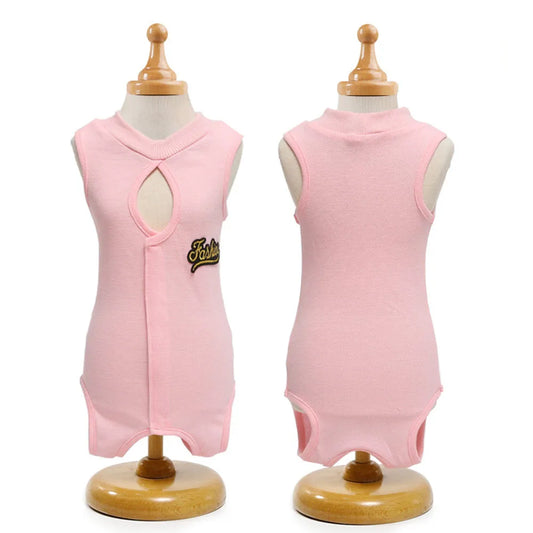 Breathable Dog Recovery Vest And E-Collar For Surgical Healing