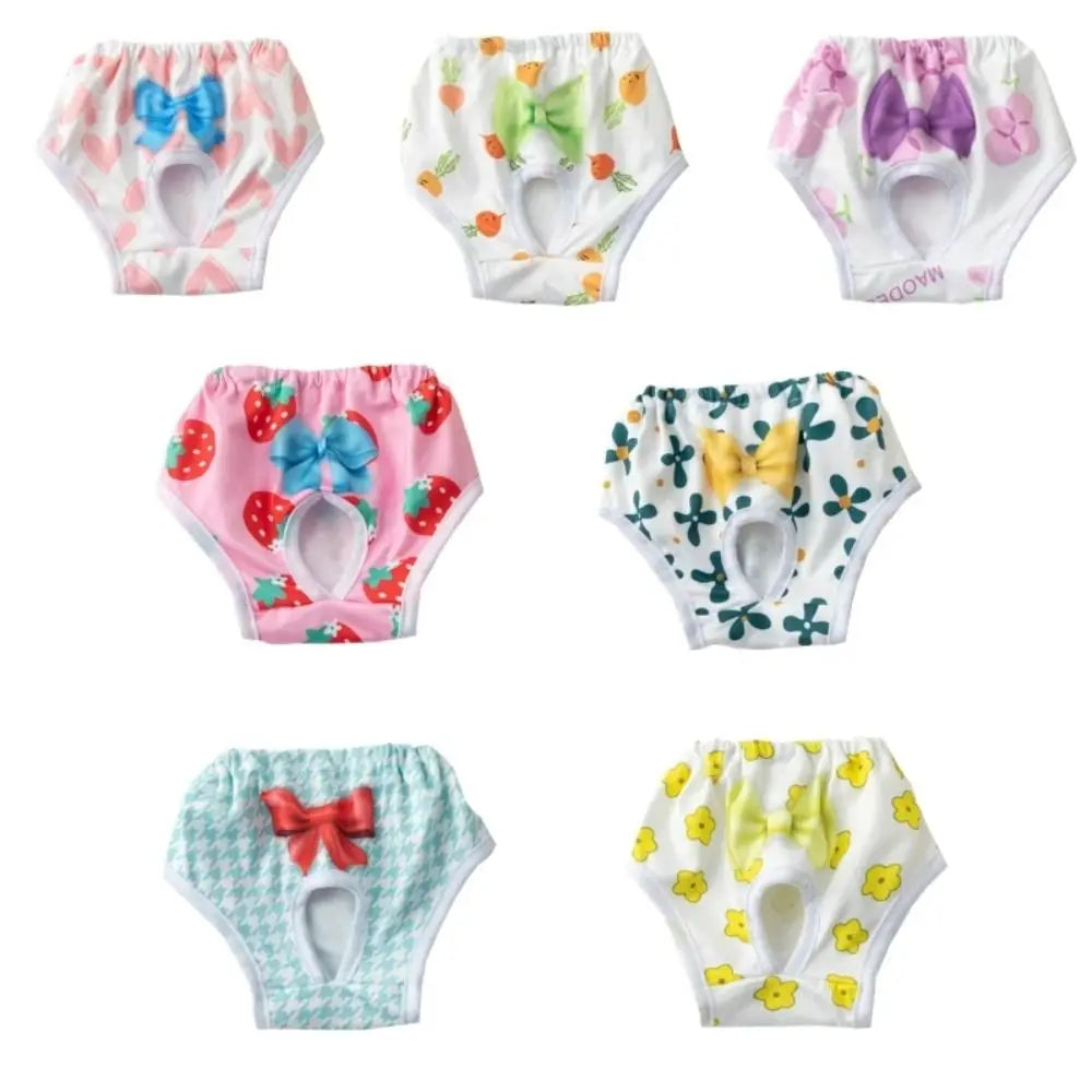 Washable Dog Physiological Pants Cartoon Print Leakproof Diaper