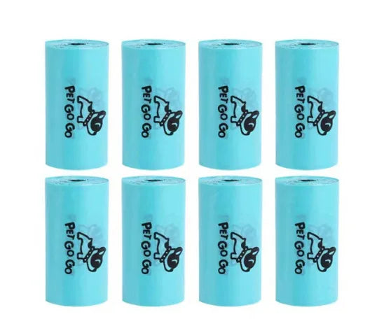 Dog Poop Bag Refills, Eight Rolls, Fifteen Bags Each, Outdoor