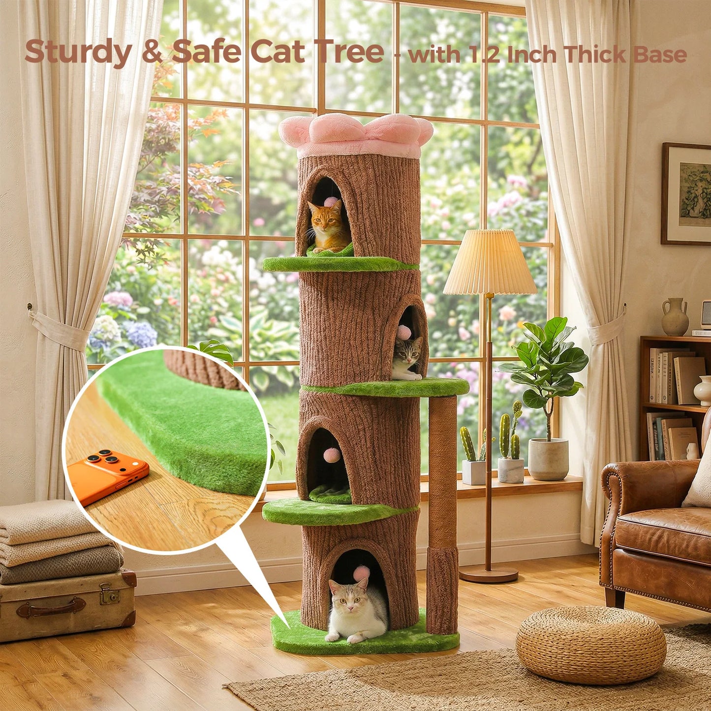 PAWZ Road Large Cat Tree Tower With 4 Condos Indoors