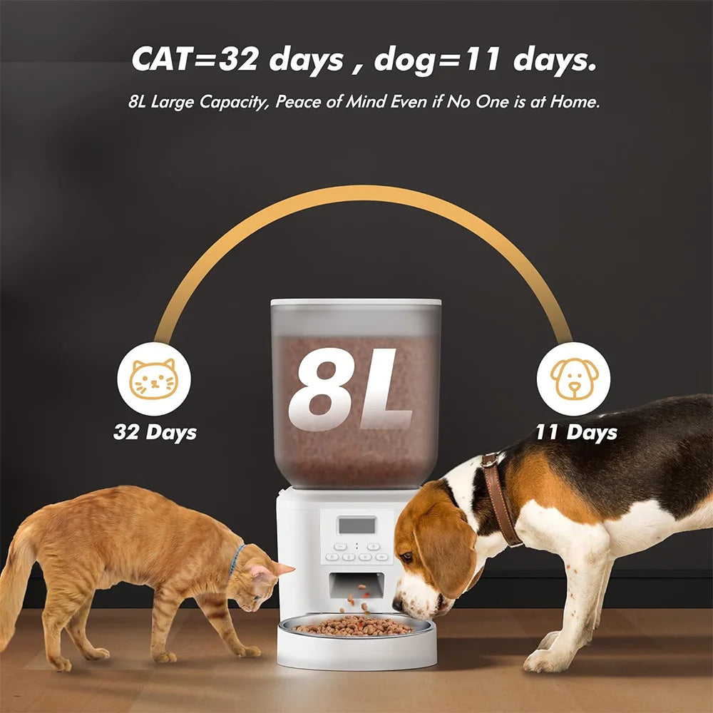 Nityers Automatic Cat Feeder With Key Control Voice Recorder