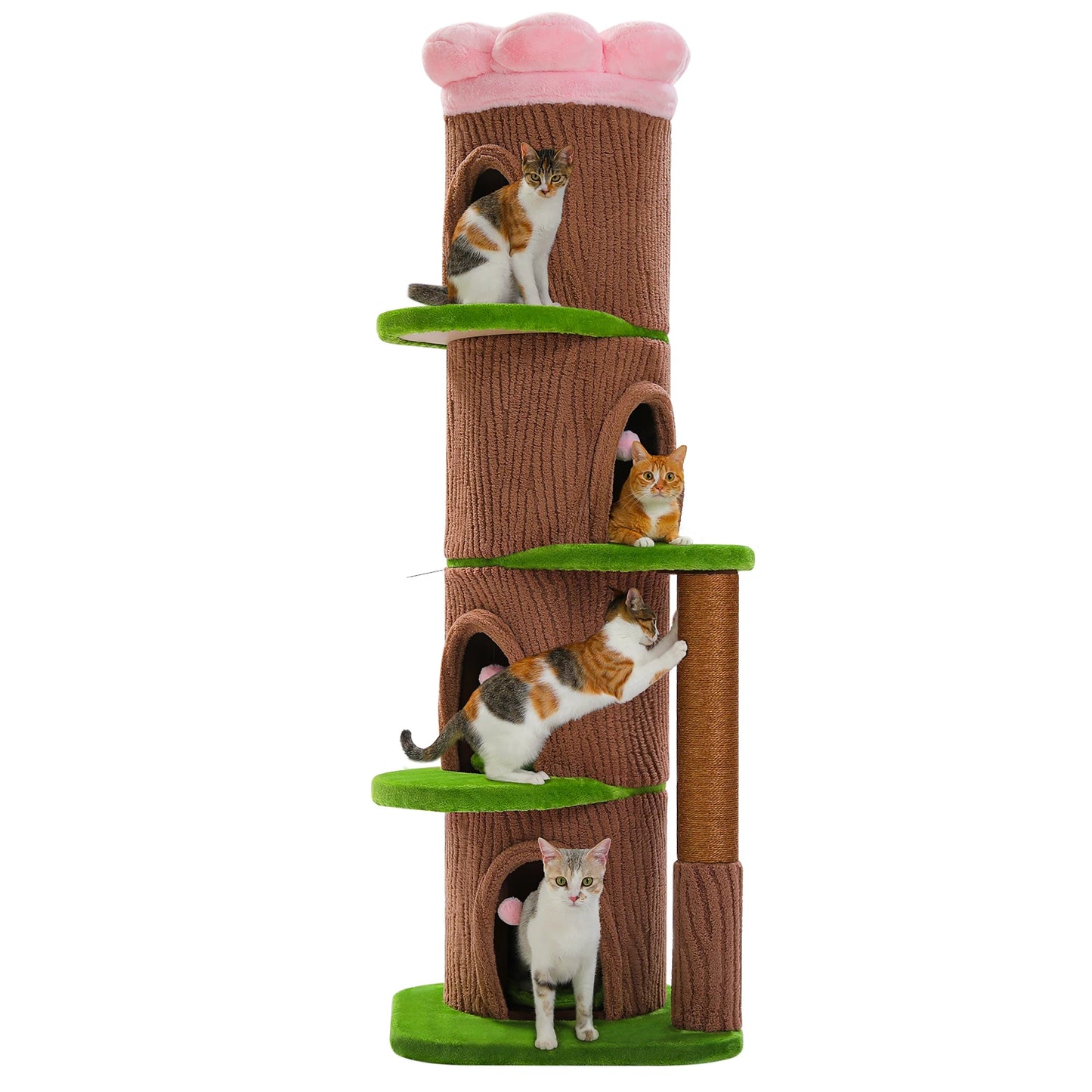 PAWZ Road Large Cat Tree Tower With 4 Condos Indoors