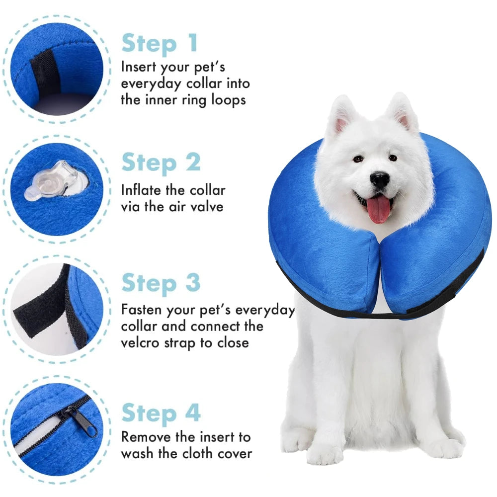 Inflatable Dog Recovery Collar For Postoperative Pet Protection
