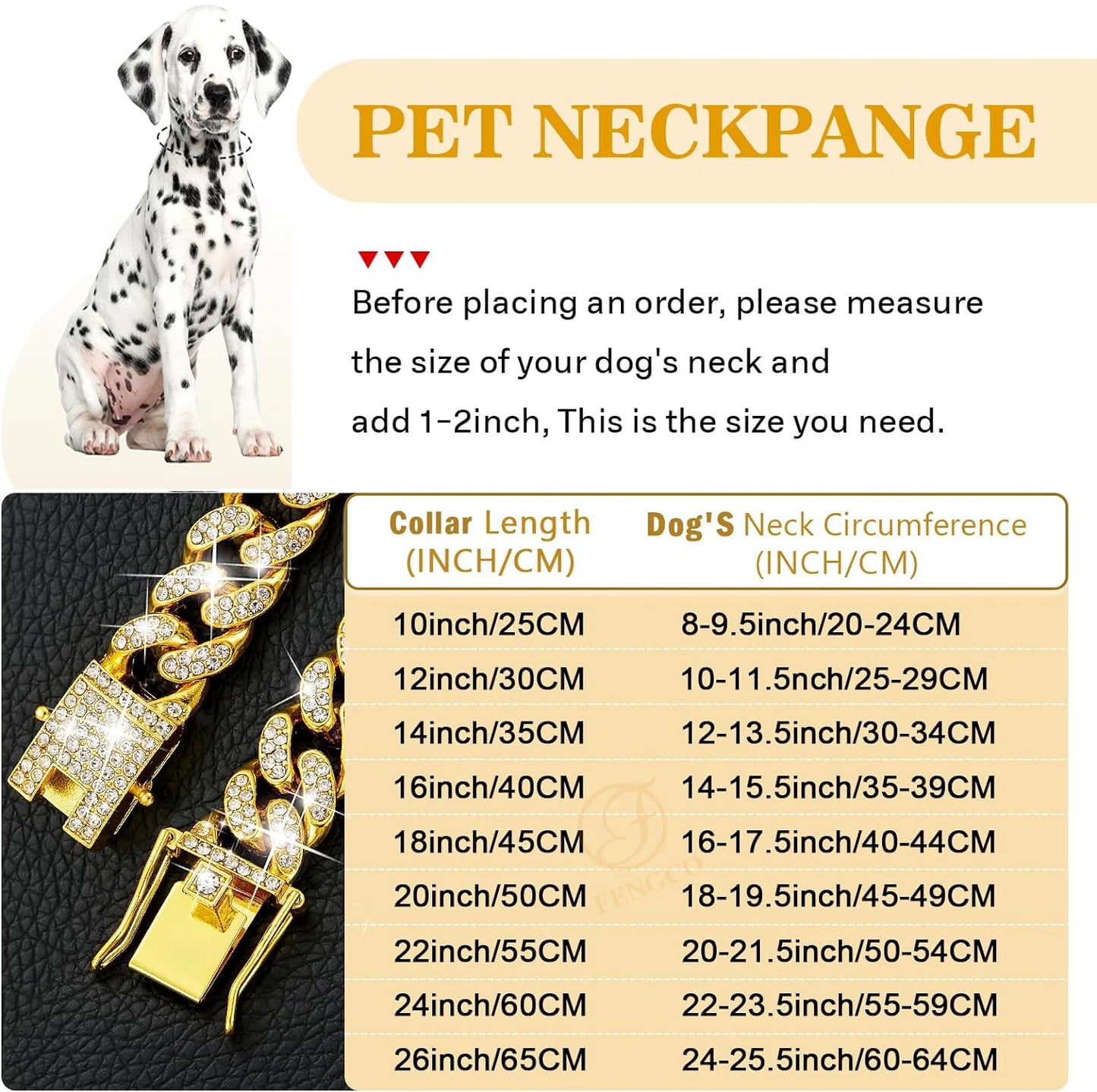 Stainless Steel Jeweled Dog Chain Collar Pet Jewelry Accessory