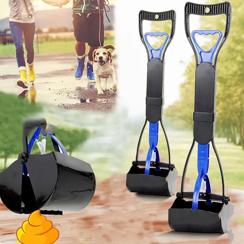 Dog Pooper Scooper With Long Handle Foldable Jaw Excrement Collector