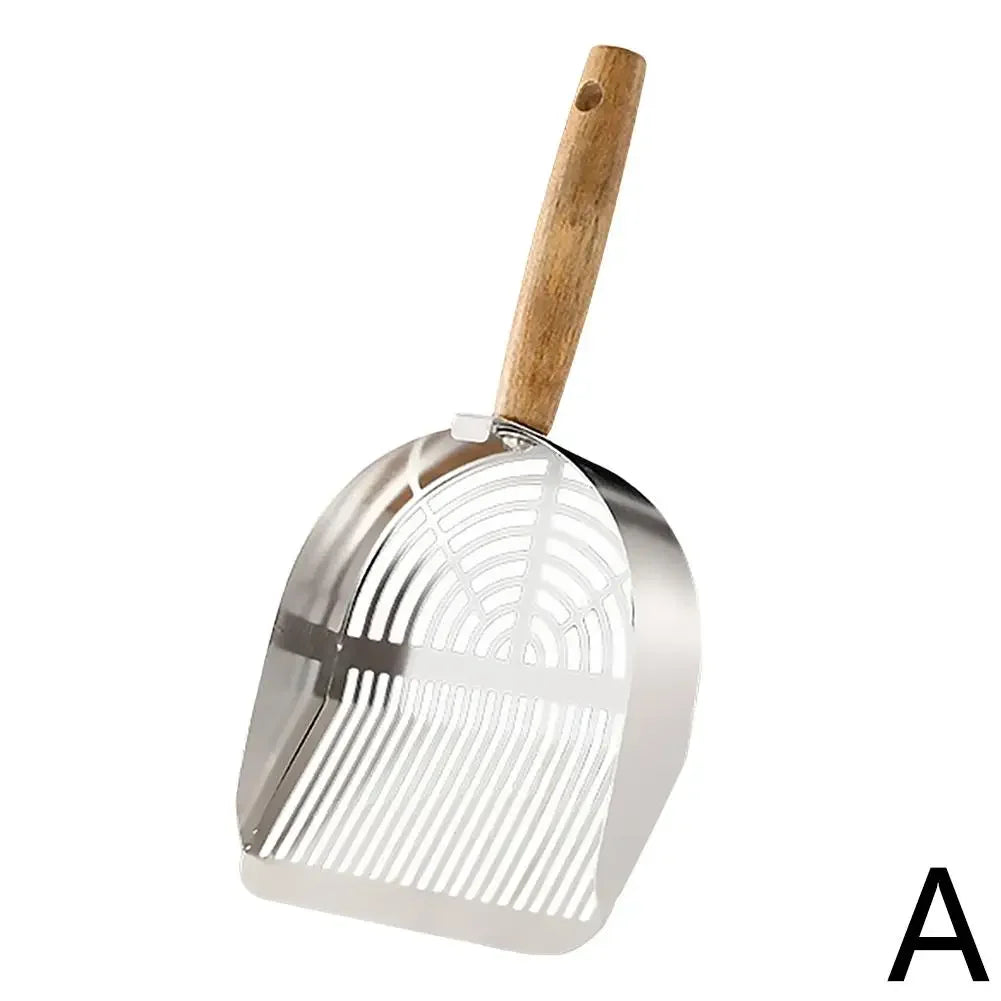 Stainless Steel Cat Litter Scoop Long Handle Cleaning Tool