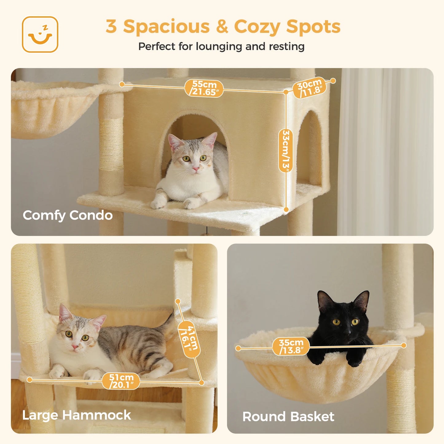 PEQULTI Multi-Level Cat Tree with Scratching Posts