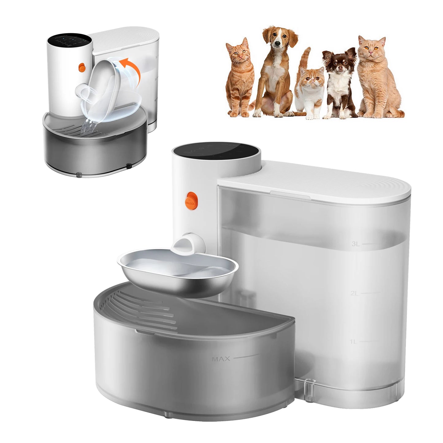 Booteely Intelligent Stainless Steel Pet Water Dispenser For Cats