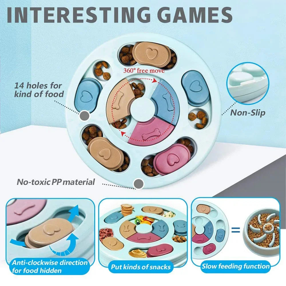 Dog Puzzle Toy Slow Feeder Non Slip Interactive Dispenser