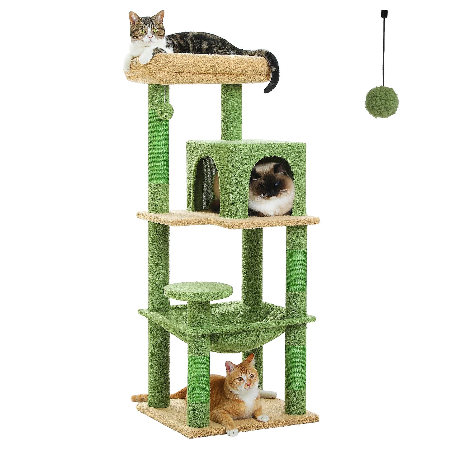PETEPELA Indoor Cat Tree With Metal Frame And Large Hammock