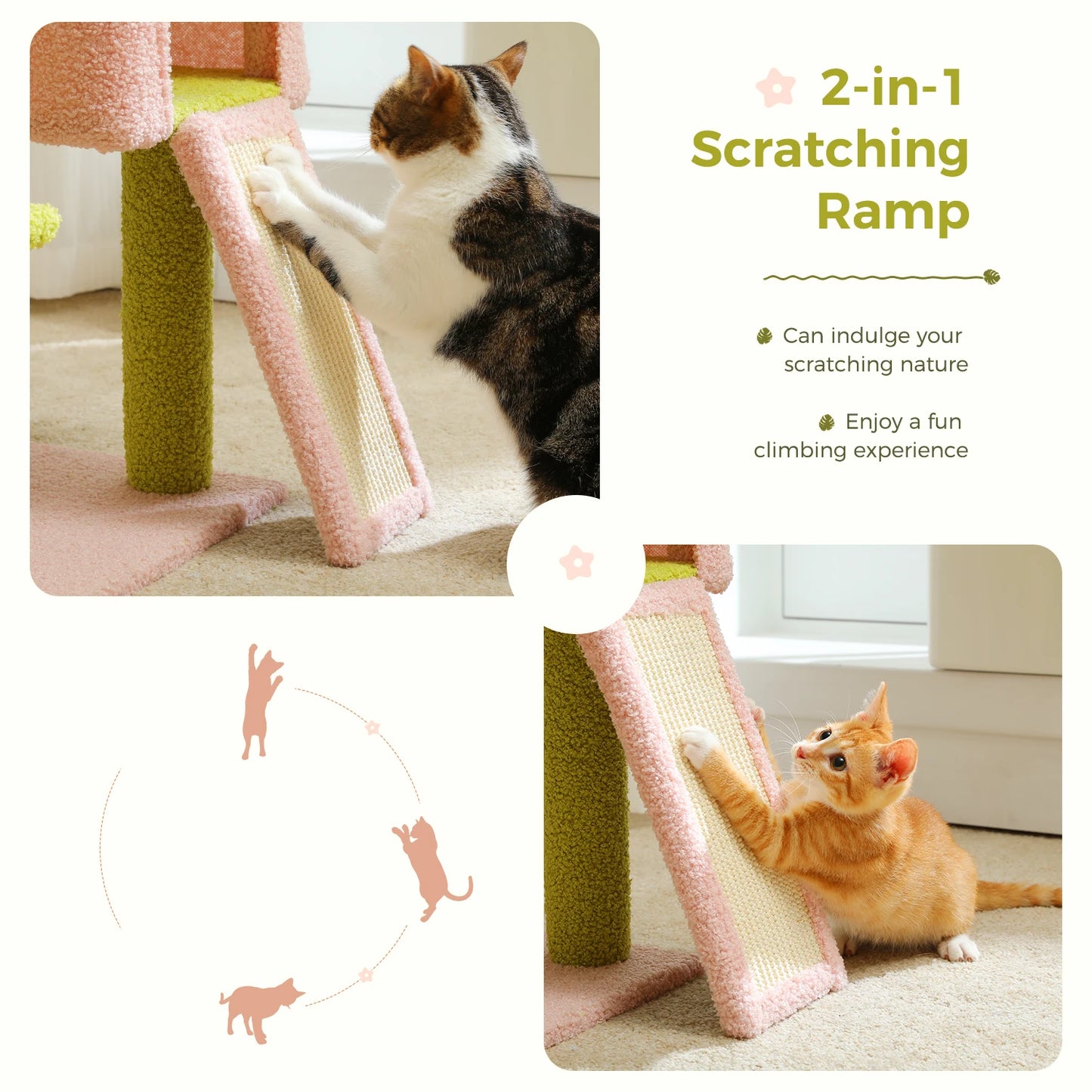 PAWZ Road Flower Cat Tree Multi-Level Cat Tower Sisal Posts