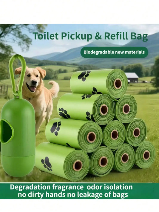 Biodegradable Cat Litter Bags 8 Rolls with Separator Leakproof