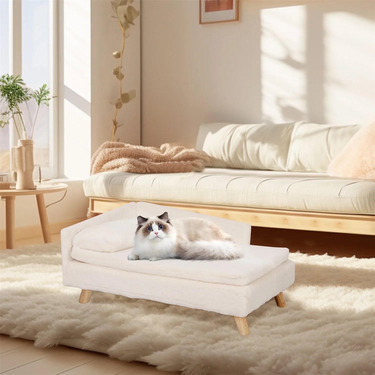 BINGOPAW Waterproof Raised Pet Sofa Bed With Plush Cushion