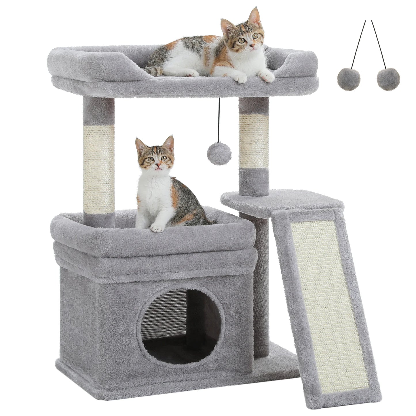 PEQULTI Cat Tree 3-Tier Indoor Tower With Private Condo