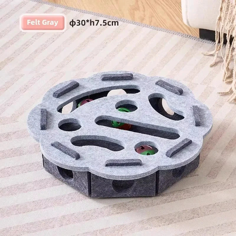 Cat Puzzle Toy Interactive Felt Box With Ball For Cats