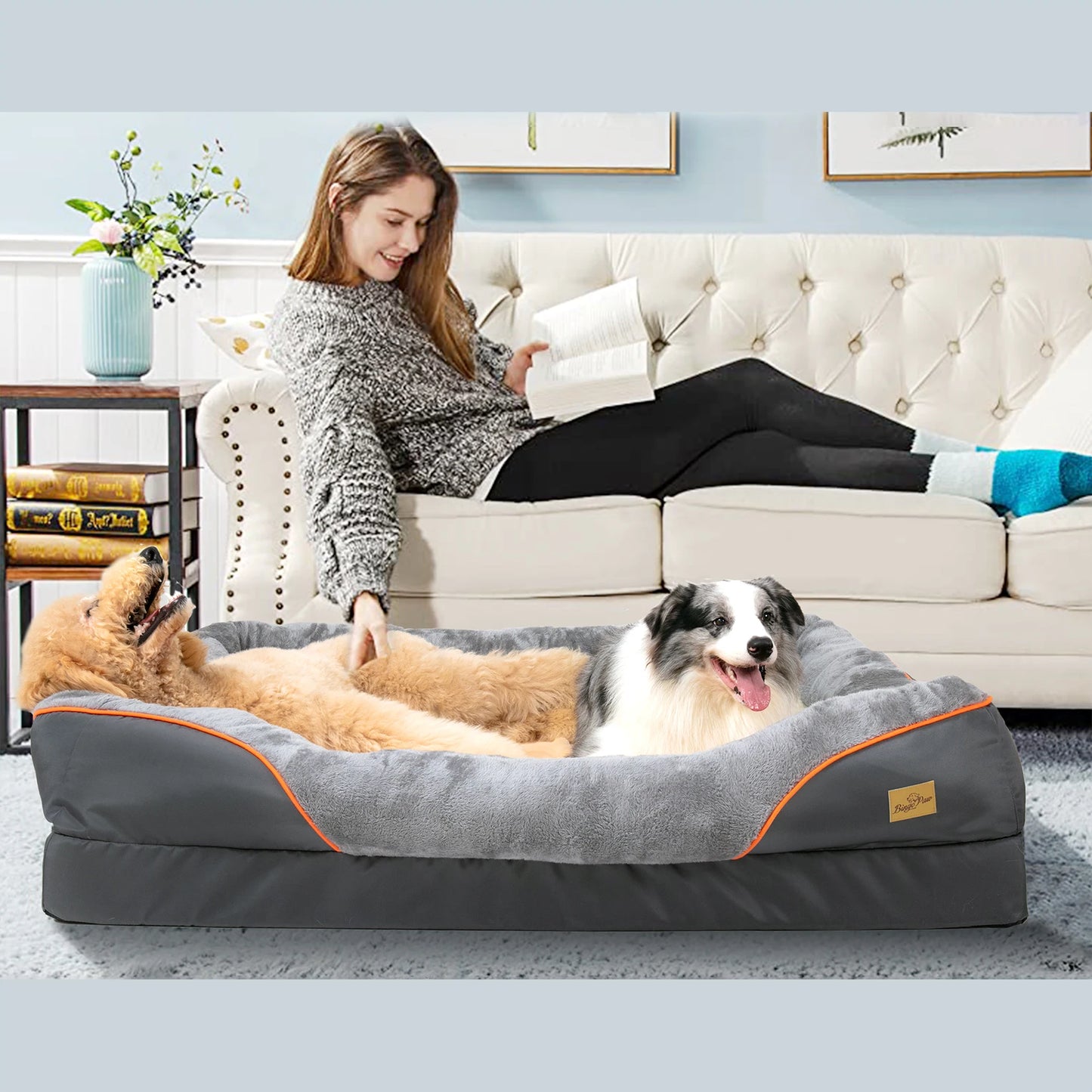 BINGOPAW Dog Bed With Removable Washable Cover Waterproof