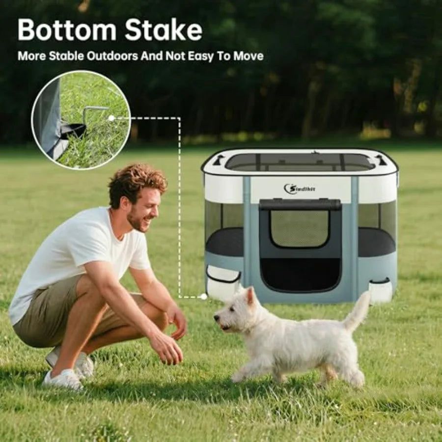 Portable Foldable Pet Playpen for Pets Indoor Outdoor Use