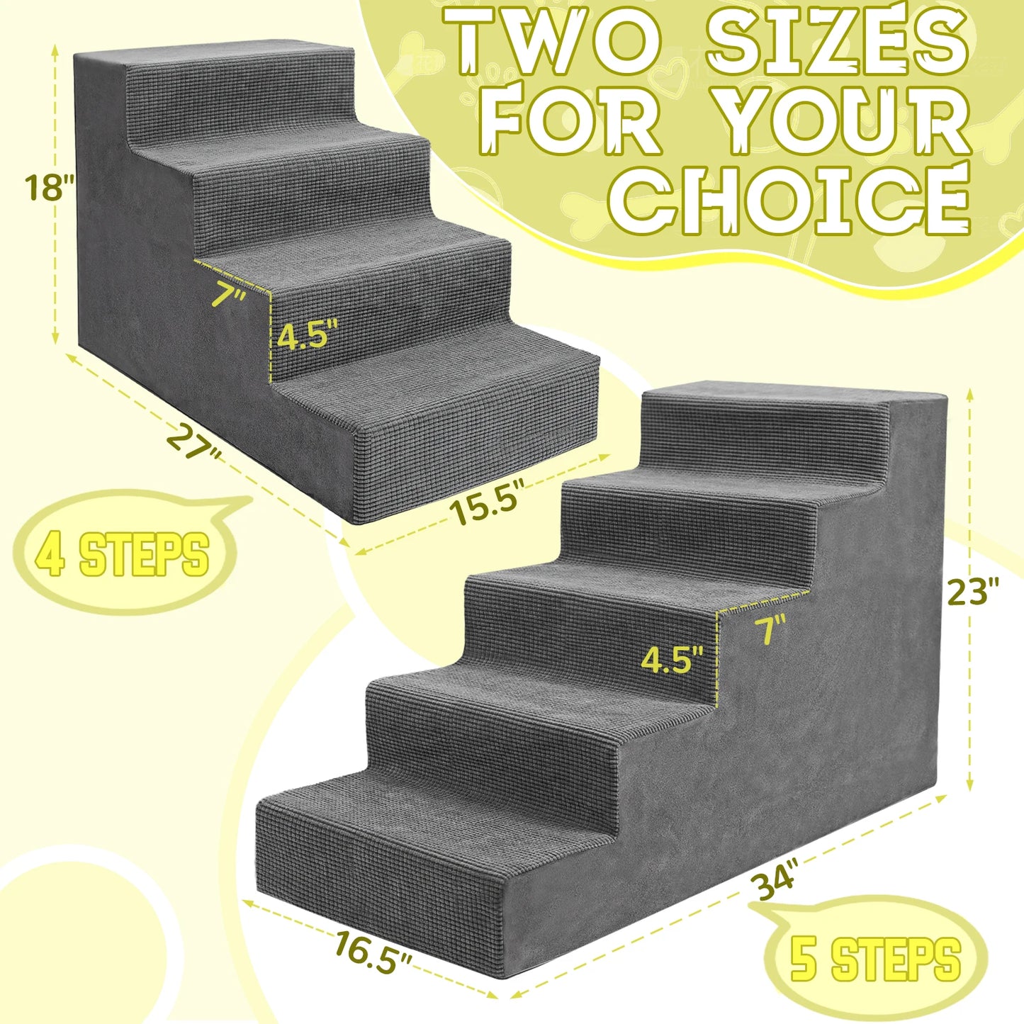 Niubya 4-Tier Pet Stairs With Non-Slip Foam For Small Dogs