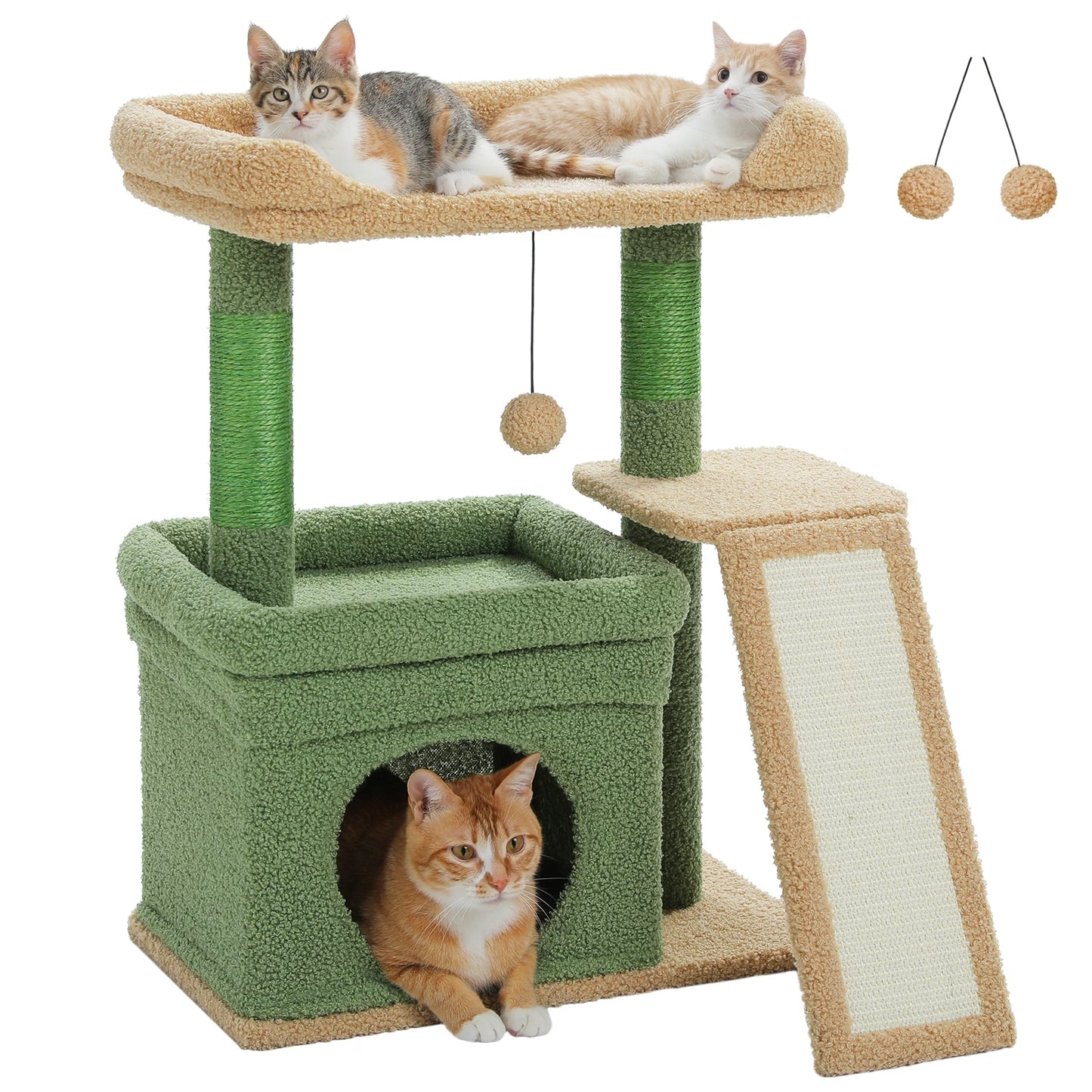 PEQULTI Cat Tree 3-Tier Indoor Tower With Private Condo