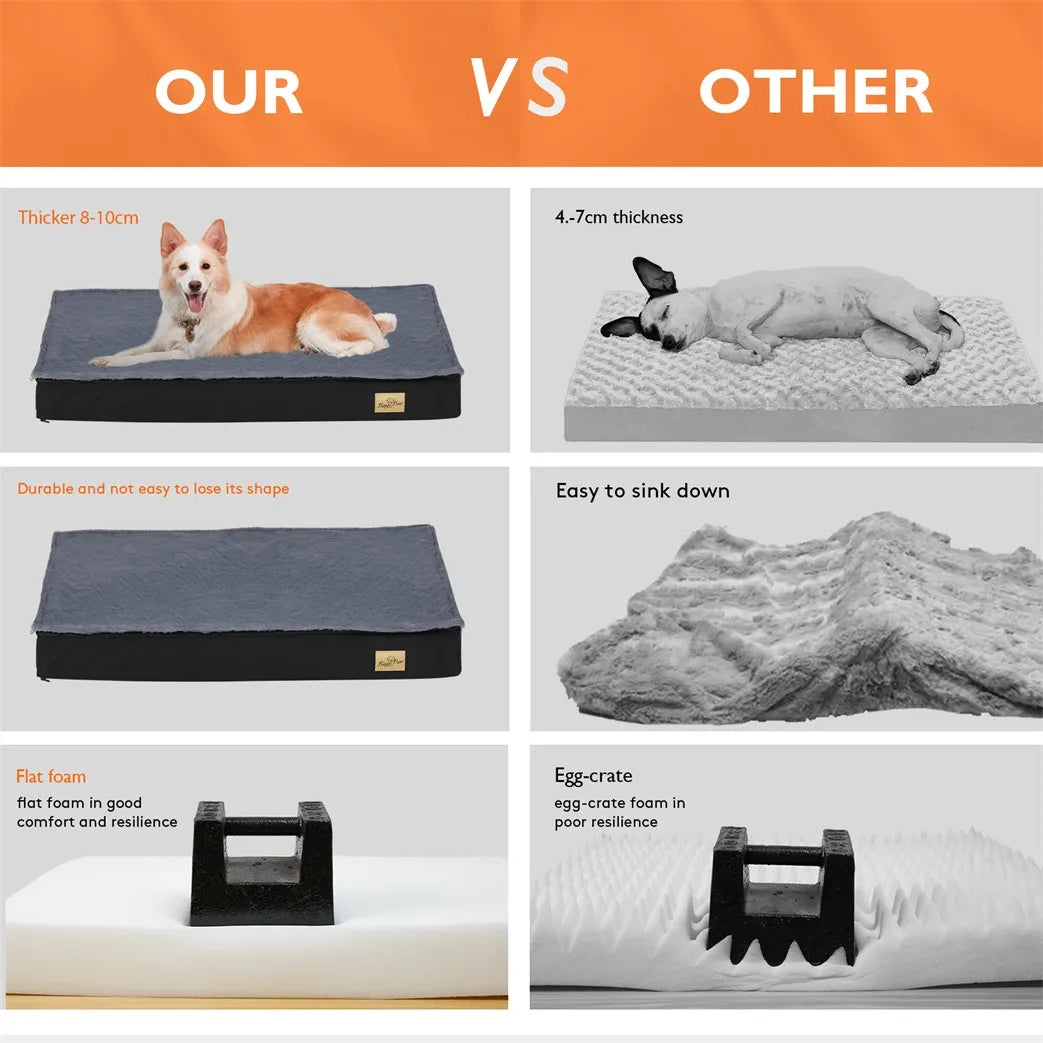 BORWART Orthopaedic Waterproof Dog Crate Bed With Washable Cover 2-In-1