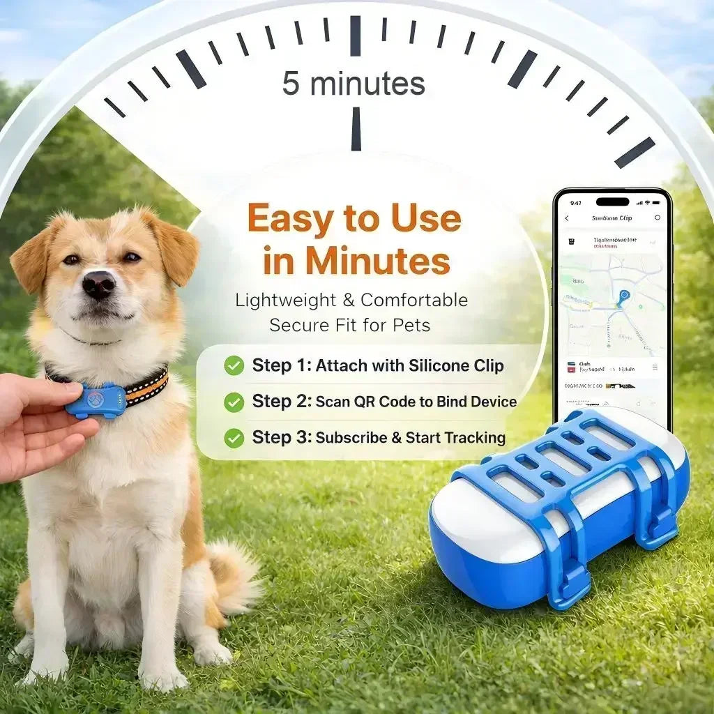 Wanwaytech GPS Pet Tracker 4G Real-Time Tracking IP67 Waterproof