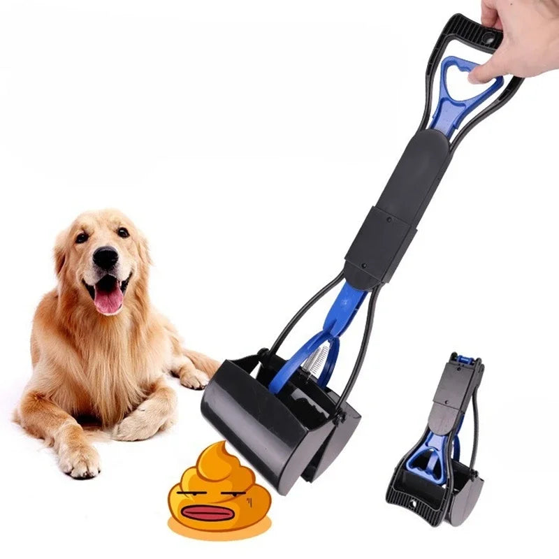 Dog Pooper Scooper With Long Handle Foldable Jaw Excrement Collector