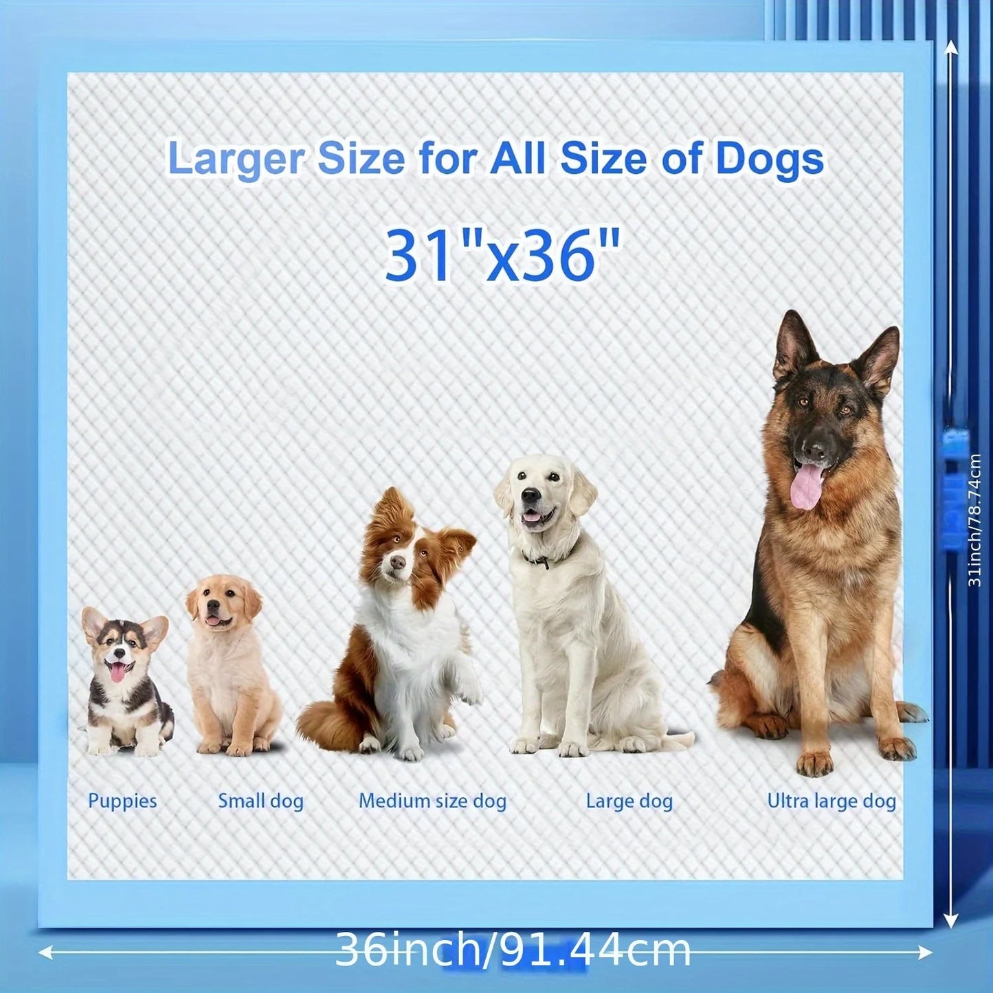 Disposable 8 Layer Super Absorbent Dog Pee Pad For Cars Leak Proof