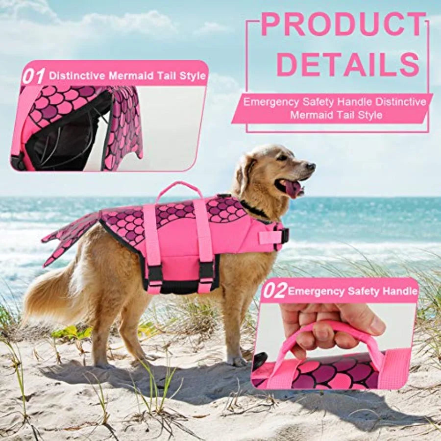 Dog Life Vest For Swimming Pet Floating Device With Lift Handle
