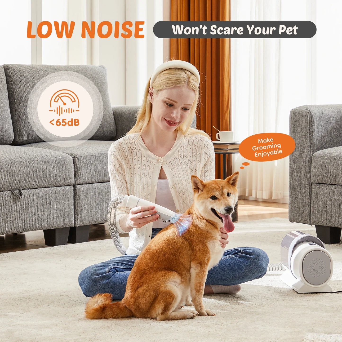 JHK Pet Grooming Vacuum Kit With Three Suction Modes
