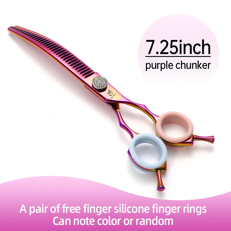 Fenice Diamond Screw Curved Chunker Pet Grooming Scissors JP440C