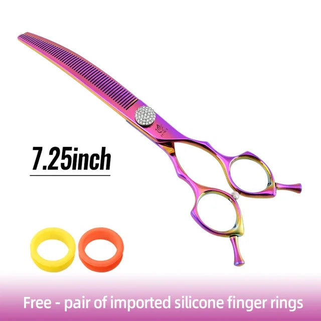 Fenice Diamond Screw Curved Chunker Pet Grooming Scissors JP440C