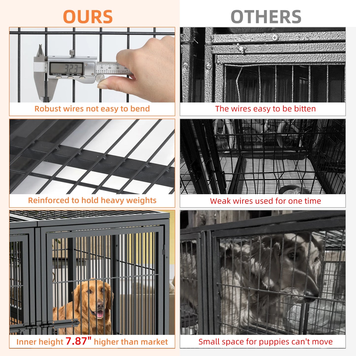 BINGOPAW Heavy Duty Metal Dog Cage With Front Door
