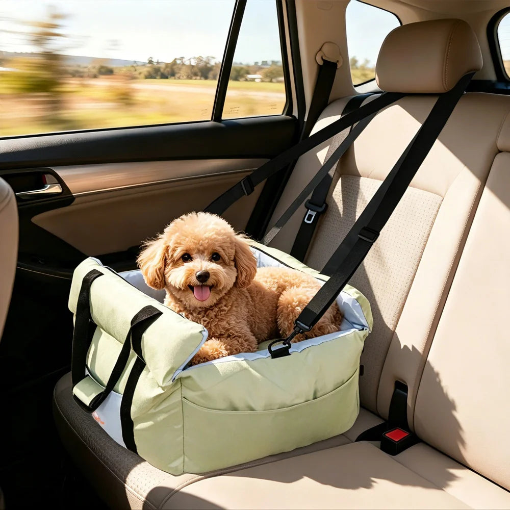 BORWART Portable Dog Car Seat Booster With Safety Belt Cover