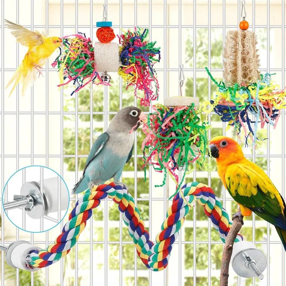 Bird Chew Toys Six Pack Paper Ball Cage Foraging Toys