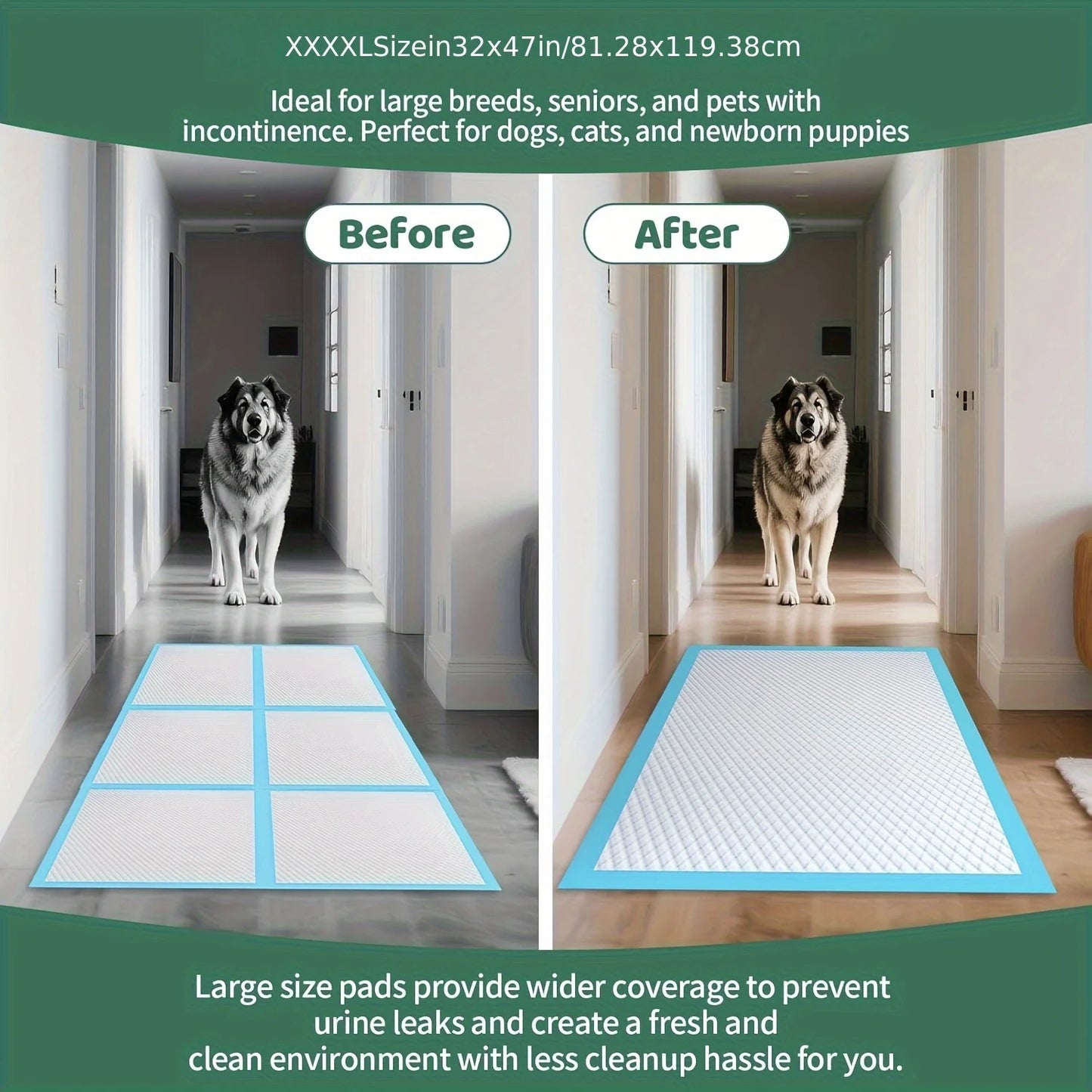 Disposable 8 Layer Super Absorbent Dog Pee Pad For Cars Leak Proof