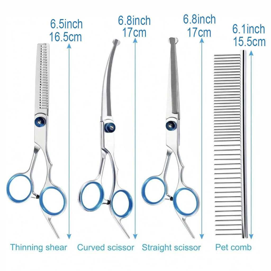 SHUYU Pet Grooming Scissors Kit Dog Cat Stainless Steel