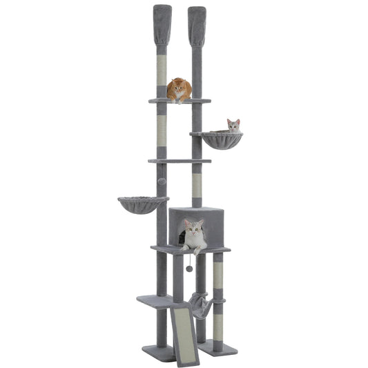 PAWZ Road Cactus Floor To Ceiling Cat Tree With Cozy Hammocks Condos