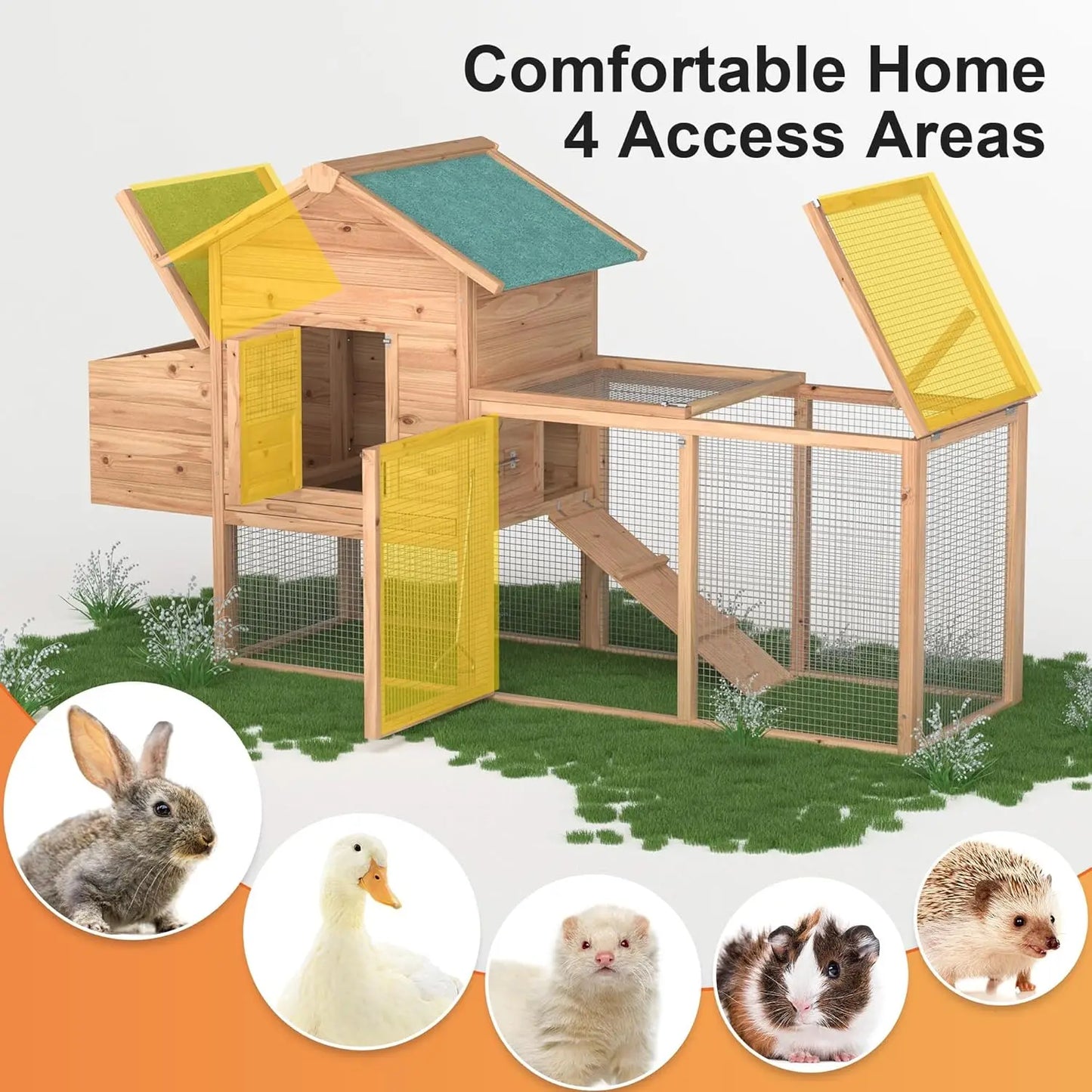 Wooden Outdoor Chicken Coop For Two To Four Chickens With Ramp