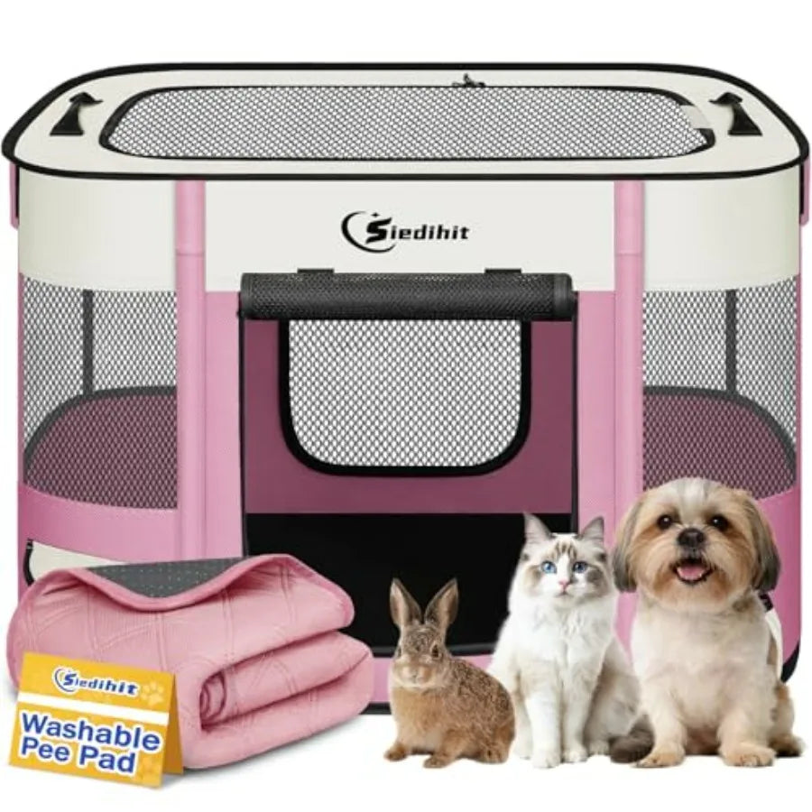 Portable Foldable Pet Playpen for Pets Indoor Outdoor Use